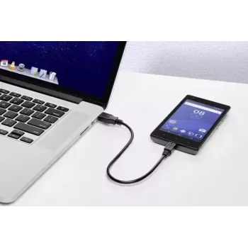 USB kabelis Renkforce RF-4463073 0,15m USB A Micro-USB B Melns