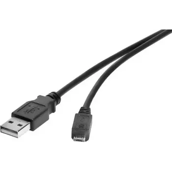 USB kabelis Renkforce RF-4463073 0,15m USB A Micro-USB B Melns