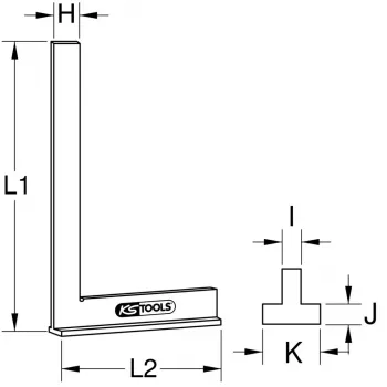 KS Tools 300.0274 Taisnleņķa kvadrāts 620 g