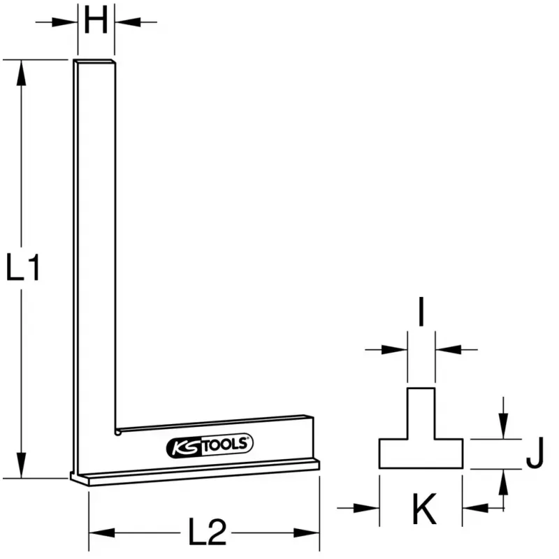 KS Tools 300.0274 Taisnleņķa kvadrāts 620 g