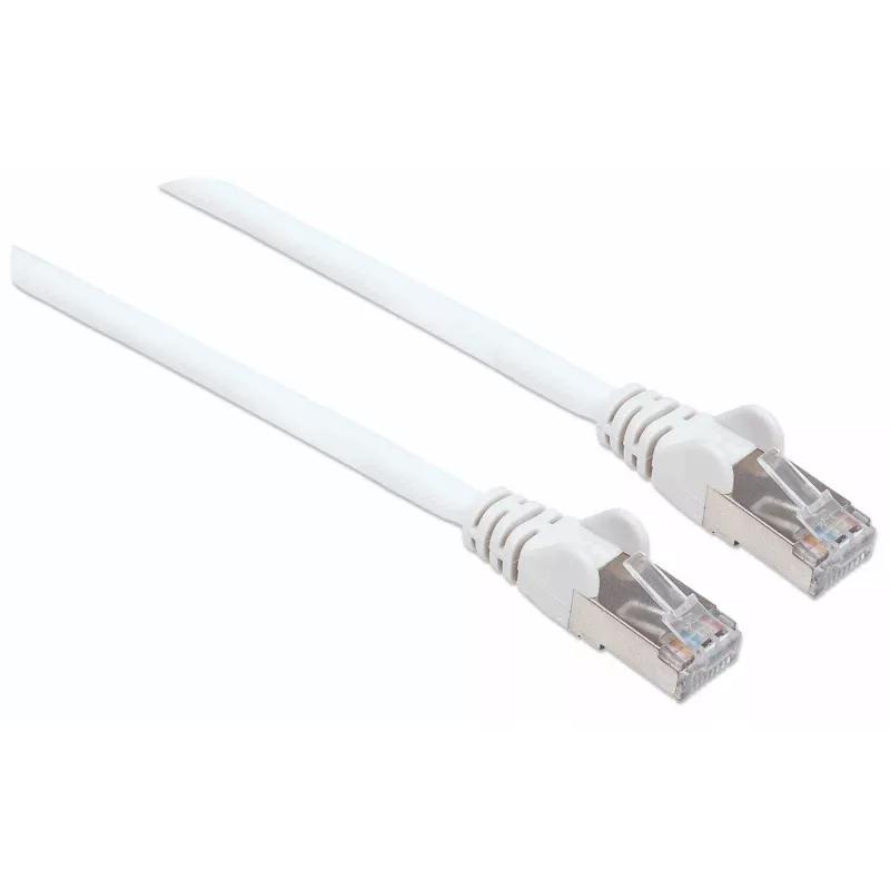 Intellinet tīkla vads Cat7/Cat6A spraudņi, 30m, balts, varš, S/FTP, LSOH/LSZH, RJ45, zeltīti kontakti, bez aizķeršanās, ar aizsargvāciņu, mūža garantija