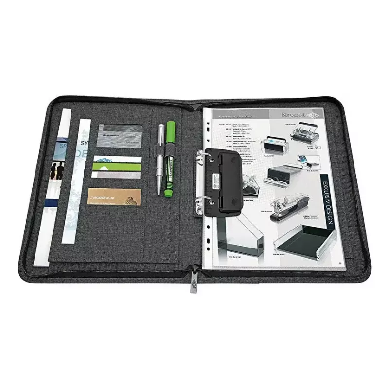 Personīgais organizators WEDO 58 352412 A4 poliesters pelēks, 2-gredzenu mape