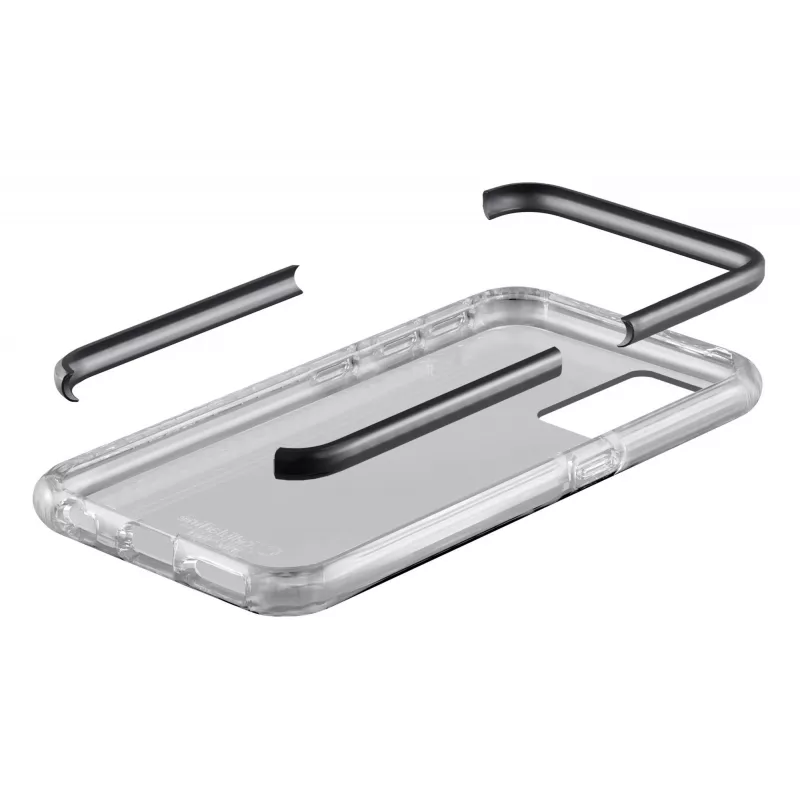 Cellularline Tetra Force Shock-Twist vāciņš Samsung Galaxy A41, melns/caurspīdīgs