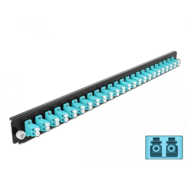DeLOCK 19 inch priekšējais panelis Splice Box 24 porti LC Duplex akva