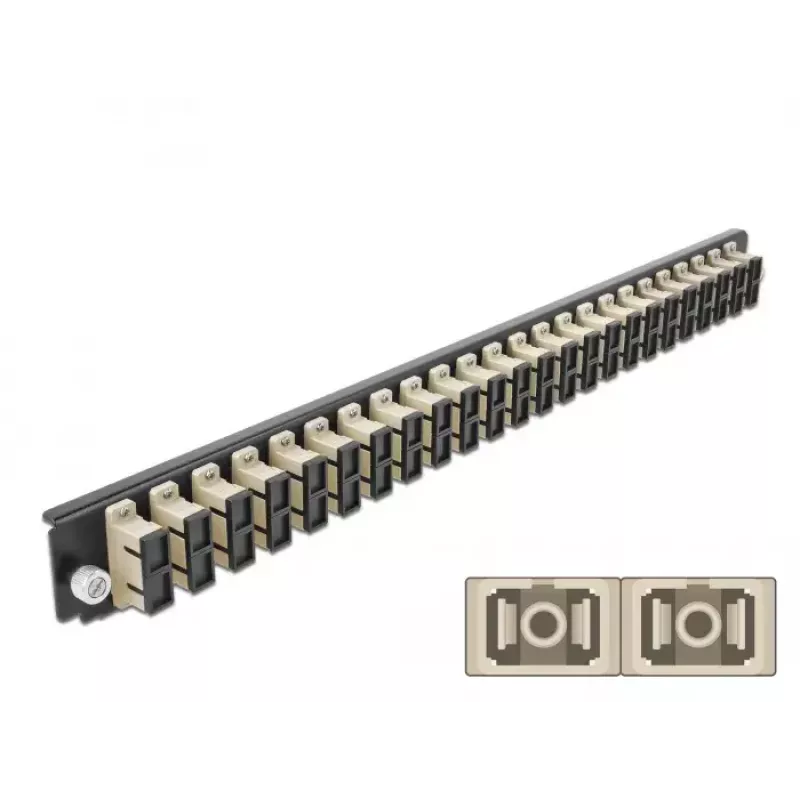 Patch panel DeLOCK 43365 1U SC savienotājiem 19 inch plauktam