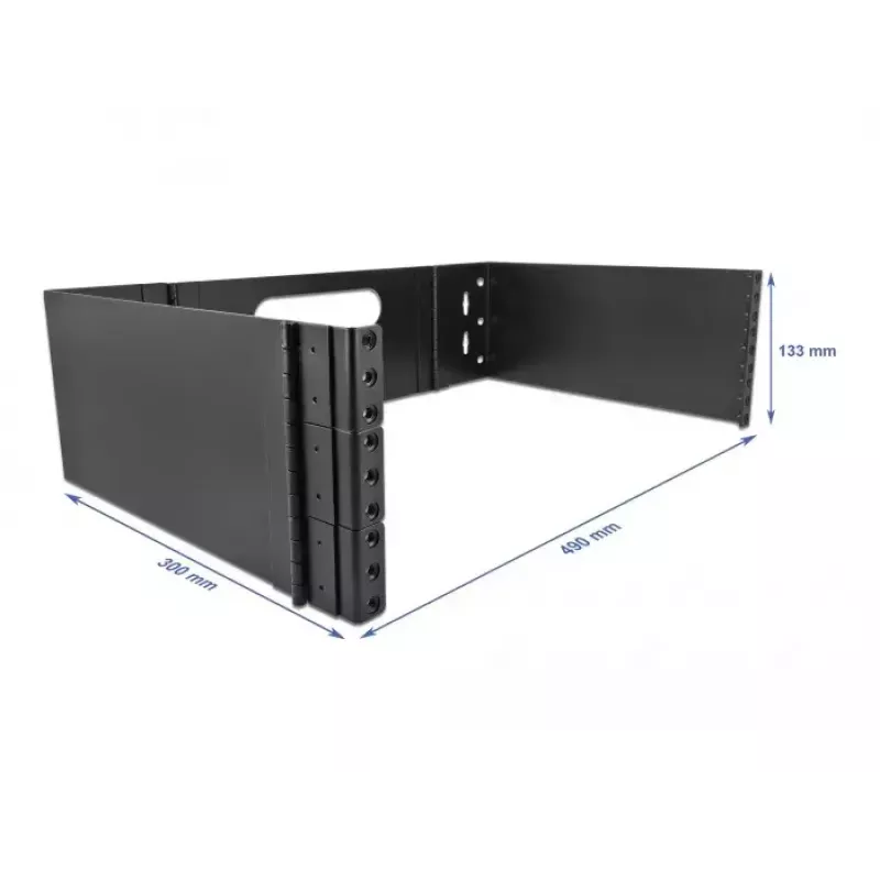 DeLOCK 19 inch sienas stiprinājuma plaukts 3U salokāms melns
