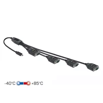 Adapteris USB Type-C uz 4 x seriālais RS-232 DB9 DeLOCK 90495