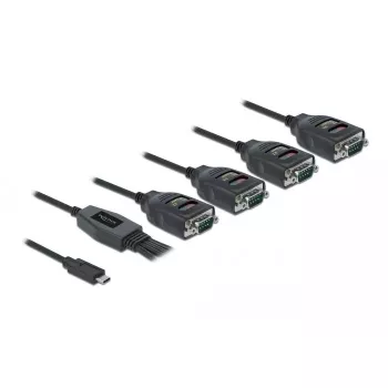 Adapteris USB Type-C uz 4 x seriālais RS-232 DB9 DeLOCK 90495