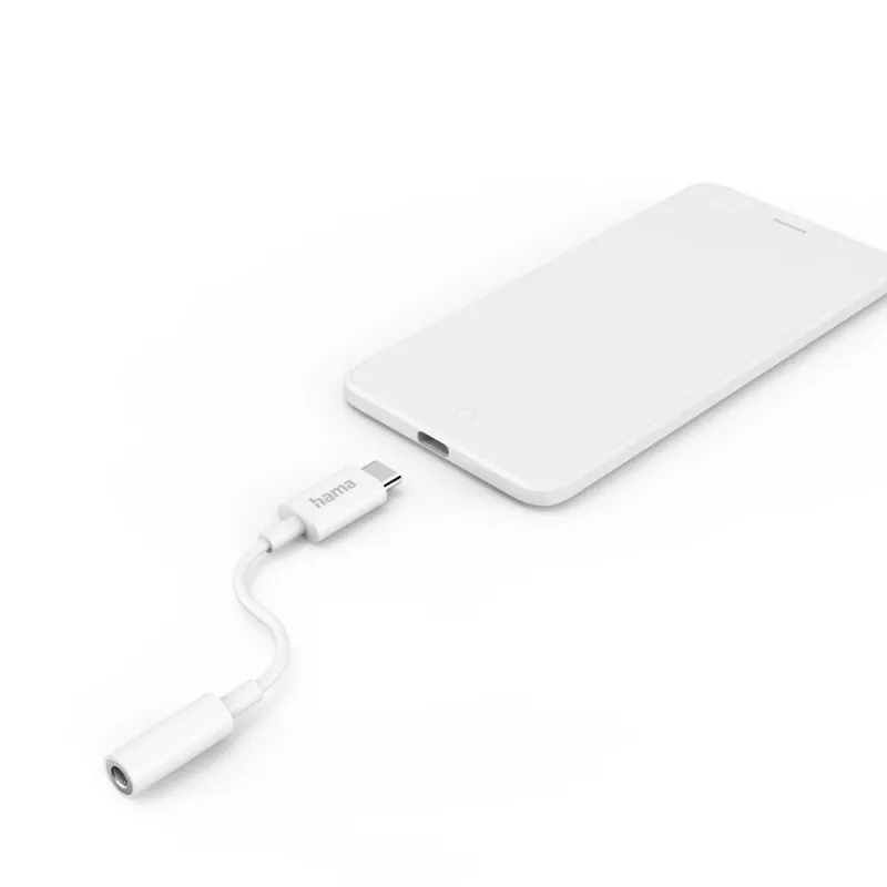 Hama 00201524 audio kabelis USB-C uz 3.5mm balts