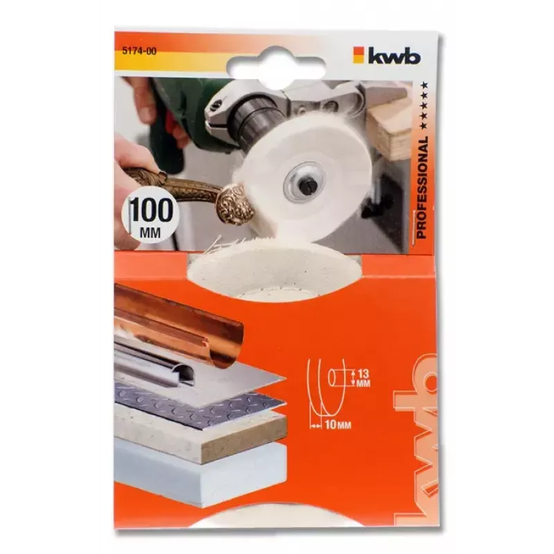 Pulēšanas disks KWB 517400 10 cm darba diametrs 1,3 cm kāta diametrs