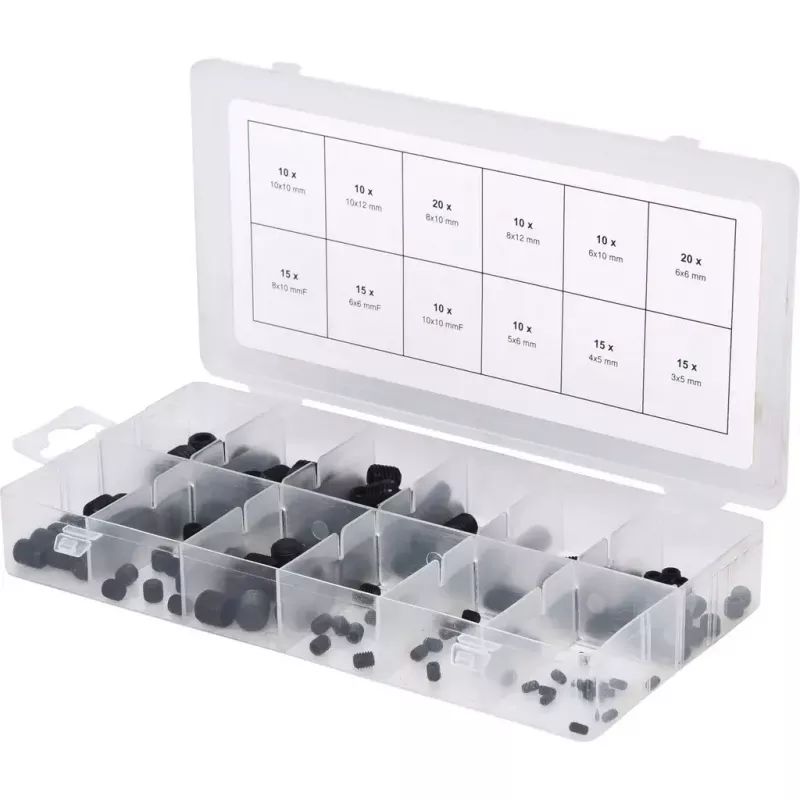 Skrūvju komplekts KS Tools 970.0400 (160 gab., DIN 913, 350 g)