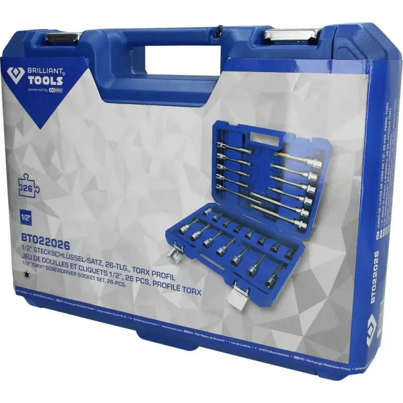 Brilliant Tools BT022026 uzgriežņu atslēgu komplekts, 26 daļas, 1/2 inch (12,5 mm), XZN