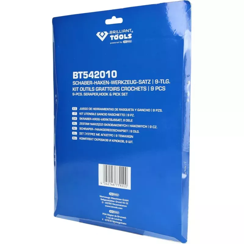 Brilliant Tools BT542010 9-daļīgs komplekts vārpstu blīvju un O-gredzenu noņemšanai