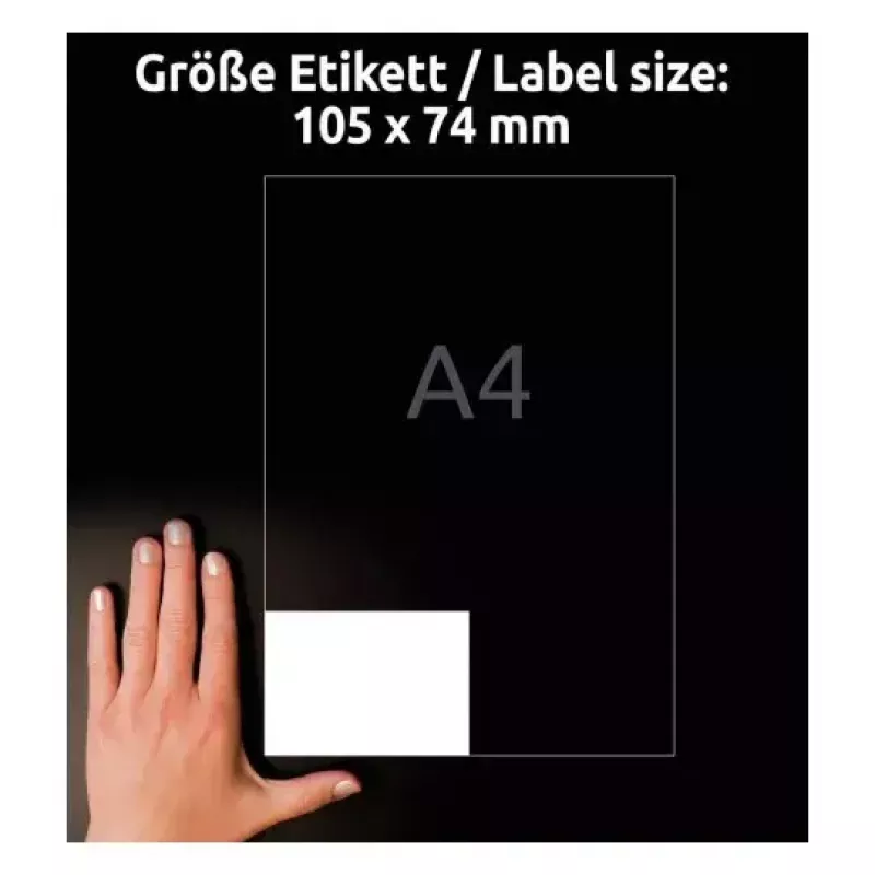 Pašlīmējošas printera uzlīmes Avery LR3427-10 Baltas A4 80 uzlīmes