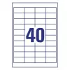 Pašlīmējošas printera etiķetes Avery LR3657-10 Baltas 2,54x4,85 cm 400 gab.