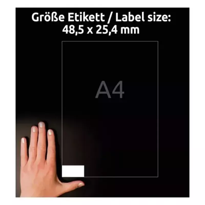 Pašlīmējošas printera etiķetes Avery LR3657-10 Baltas 2,54x4,85 cm 400 gab.