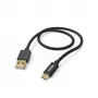 Hama Fabric USB kabelis USB 2.0 1.5 m USB A USB C Melns