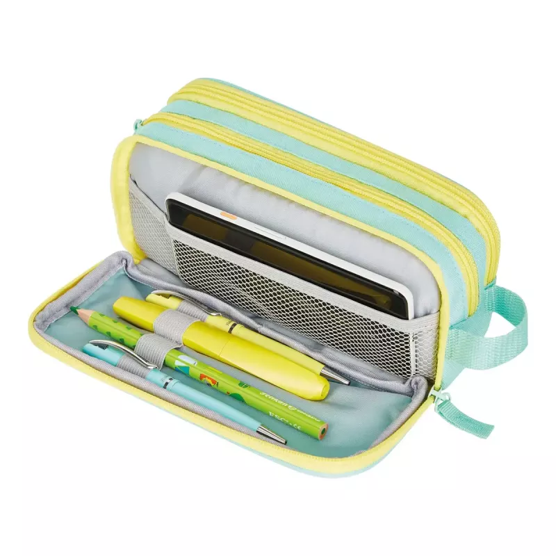 Penālis Herlitz Neon Soft Poliesters Piparmētru Dzeltens 235x110x75mm