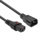 ACT barošanas kabelis C13 IEC Lock - C14 melns 2 m, PC1021, 5 komplektā