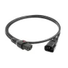 ACT barošanas kabelis C13 IEC Lock - C14 melns 2 m, PC1021, 5 komplektā