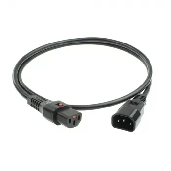 ACT barošanas kabelis C13 IEC Lock - C14 melns 2 m, PC1021, 5 komplektā