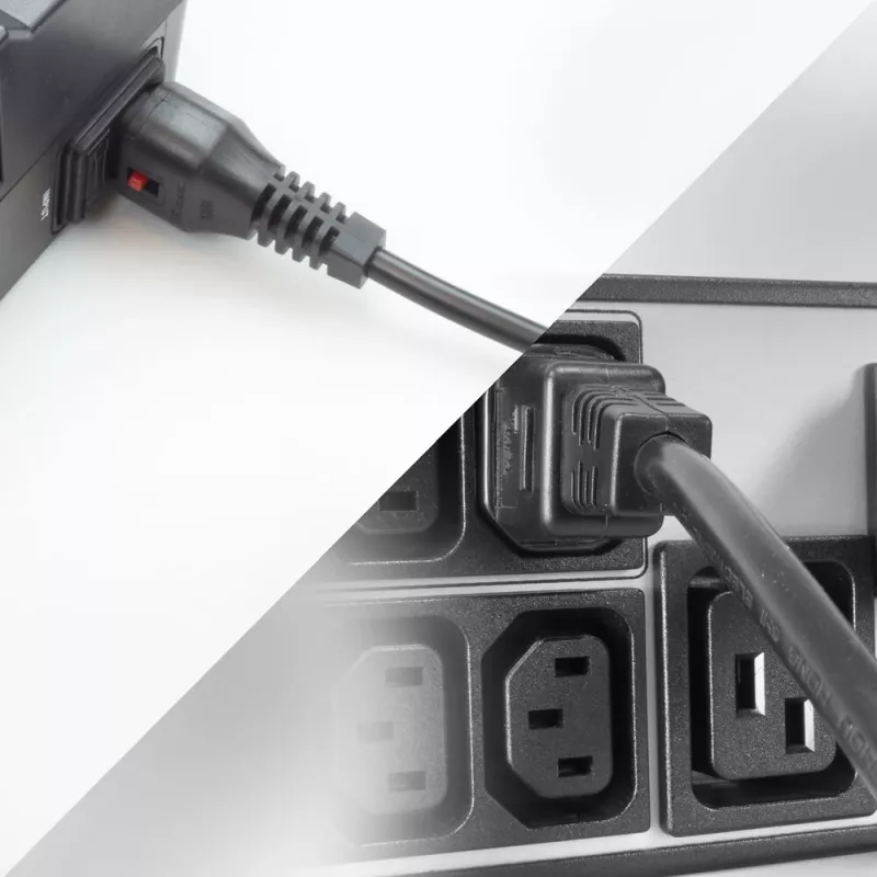 ACT barošanas kabelis C13 IEC Lock - C14 melns 2 m, PC1021, 5 komplektā