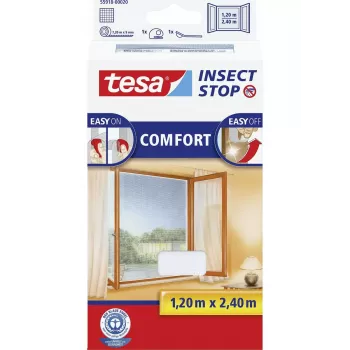 Logu moskītu tīkls Tesa Insect Stop Comfort 55918-00020-00 1200 x 2400 mm Balts