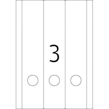 Failu etiķetes HERMA 5159 A4 59x297 mm balta matēta necaurspīdīga