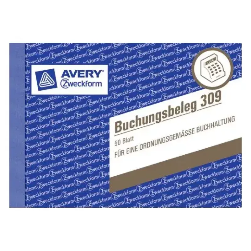 Administrācijas grāmatiņa Avery 309 zili balta
