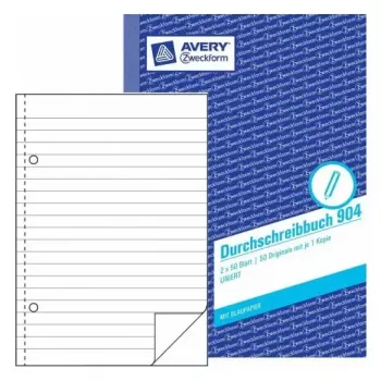 Piezīmju bloks A5 Avery 904 50 lapas Zils Balts