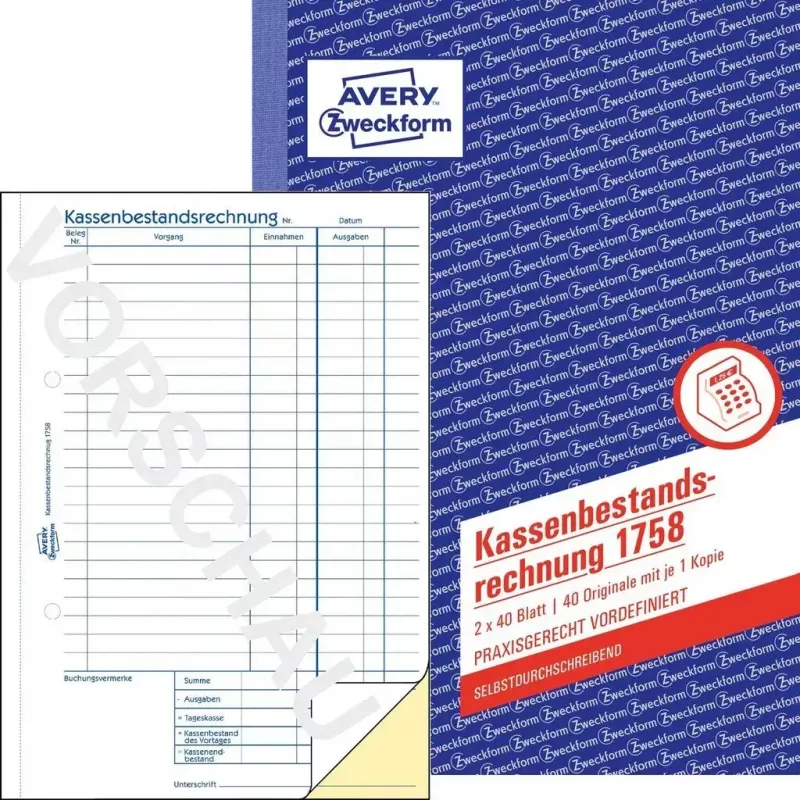 Grāmatvedības veidlapa A5 Avery 1758