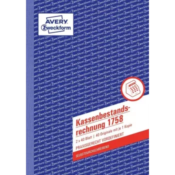 Grāmatvedības veidlapa A5 Avery 1758