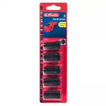 Herlitz 10956282 marķēšanas lente, melna, 5 ruļļi blisterī