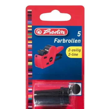 Herlitz 10956282 marķēšanas lente, melna, 5 ruļļi blisterī