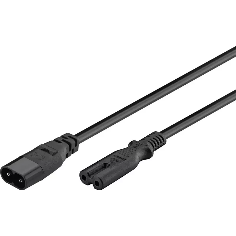Wentronic savienotājkabelis IEC-60320-C8 uz IEC-60320-C7 2m melns (97201)