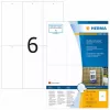 Izturīgās birku lapas HERMA A4 70x148,5 mm papīrs/plēve perforētas nelīmējošas 600 gab.