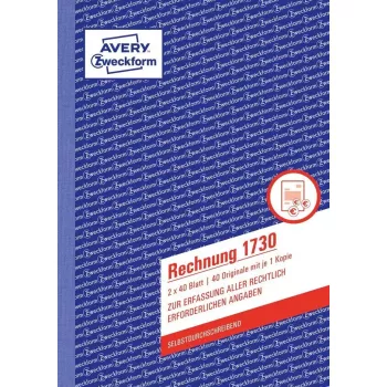 Grāmatvedības veidlapa AVERY 1730-5 A5 40 lapas