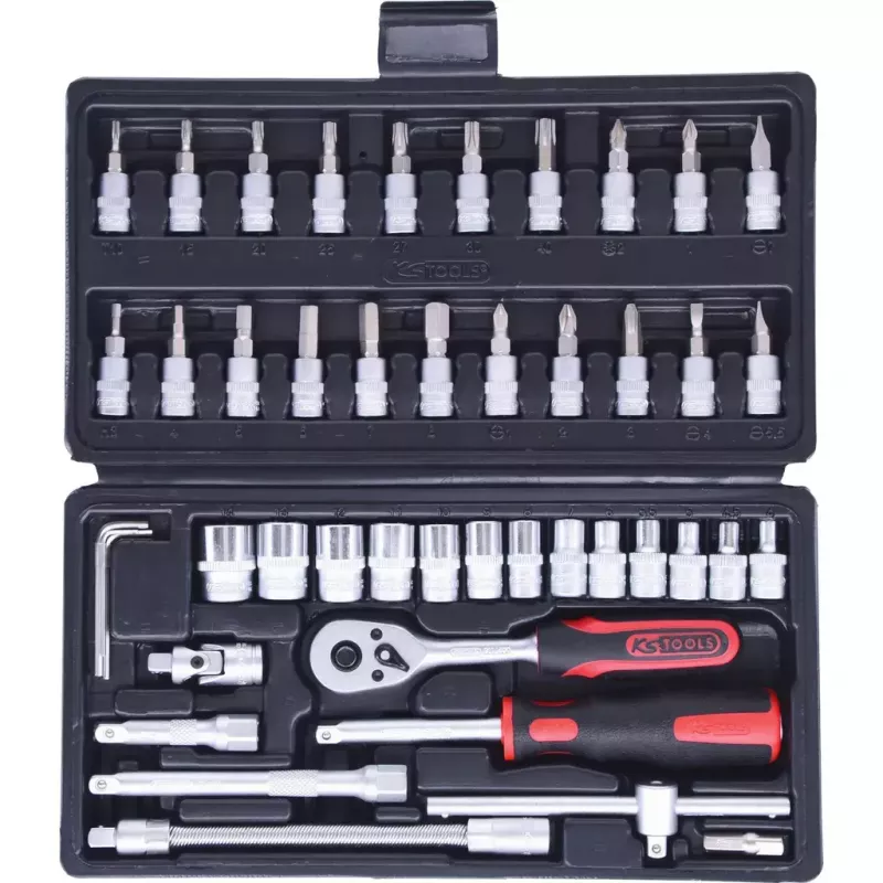 Sprūdrata uzgriežņu atslēga KS Tools 911.0646, hroma-vanādija tērauds, 3-8 mm