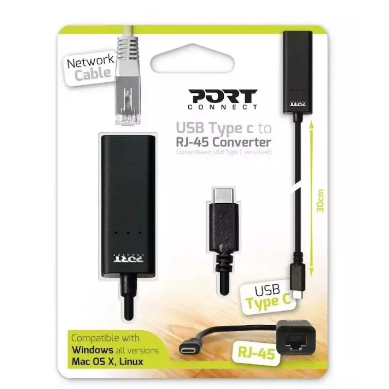 Port Designs 900126 USB dokstacija melna 0.3m