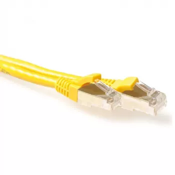 ACT Dzeltenais 2 metru LSZH SFTP CAT6A lēciena kabelis ar RJ45 savienotājiem, bezķepuru