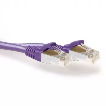 ACT Purple 3 metri LSZH SFTP CAT6A lēciena kabelis ar aizsargātu RJ45 savienotāju