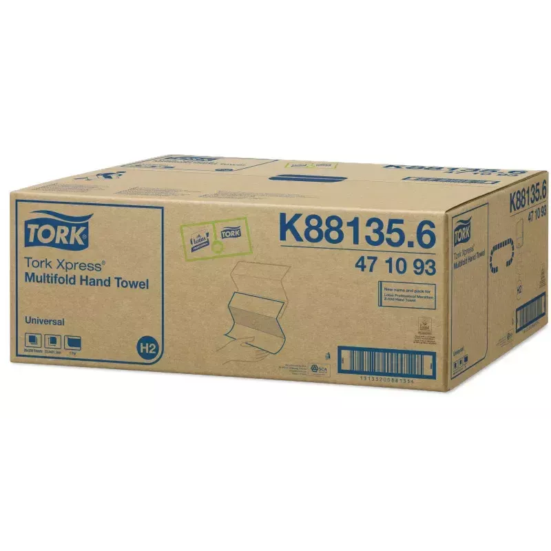 Papīra dvieļi Tork 471093 250 loksnes balti