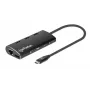 Manhattan USB-C Doks/Hubs ar karšu lasītāju, Porti (x6): Ethernet, HDMI, USB-A (x3) un USB-C, ar Power Delivery (100W) uz USB-C portu, Universāls visām ierīcēm, Alumīnijs