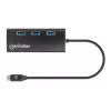 Manhattan USB-C Doks/Hubs ar karšu lasītāju, Porti (x6): Ethernet, HDMI, USB-A (x3) un USB-C, ar Power Delivery (100W) uz USB-C portu, Universāls visām ierīcēm, Alumīnijs