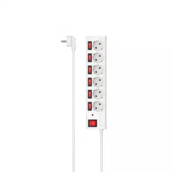 Hama 00223157 Viedā pagarinātāja sloksne 6 kontaktligzdas 1.4 m 3680 W