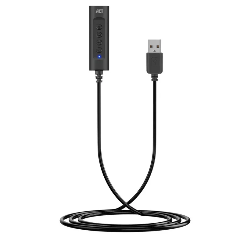 ACT AC9360 ārējā skaņas karte USB 3.5 mm austiņu pieslēgums 4 pogas