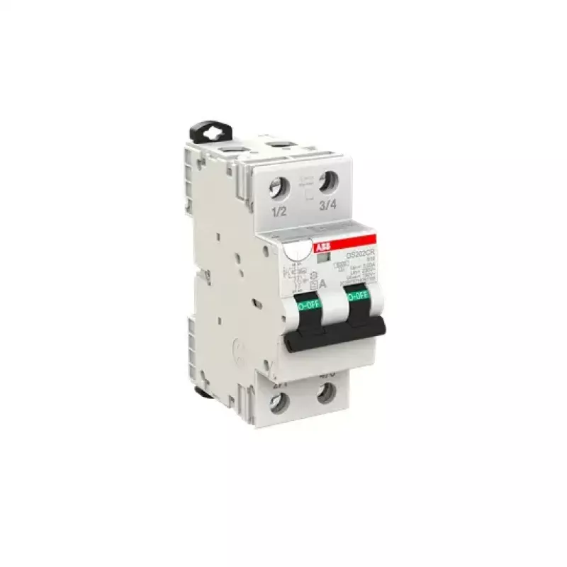 ABB DS202CR B16 A30 kombinētais automātiskais slēdzis ar noplūdes aizsardzību — B tips, A tipa noplūde, 16 A, 4000 V, 36×72×86 mm