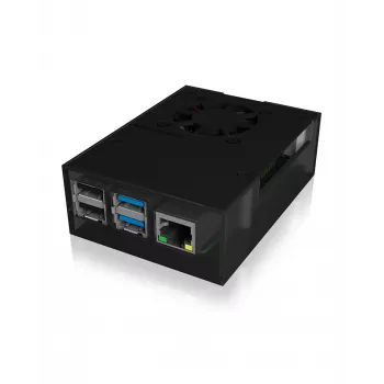 ICY BOX IB-RP108 Korpuss Raspberry Pi 4, Antracīts, Melns