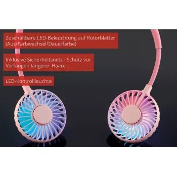 Unold kakla ventilators Breezy Pink, rozā, 2 ventilator(i), 8 h, balts, 1 gab.