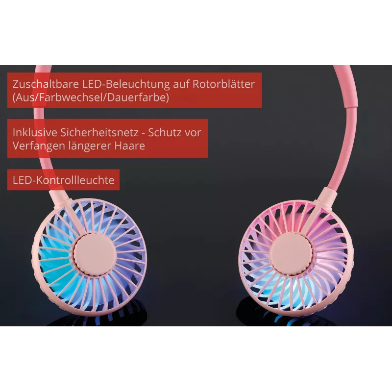 Unold kakla ventilators Breezy Pink, rozā, 2 ventilator(i), 8 h, balts, 1 gab.